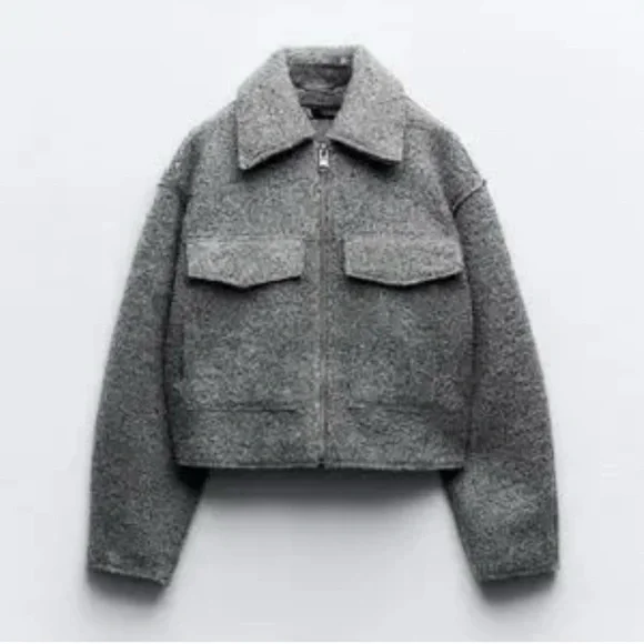 Zara Gray Teddy Jacket - Picture 3 of 6